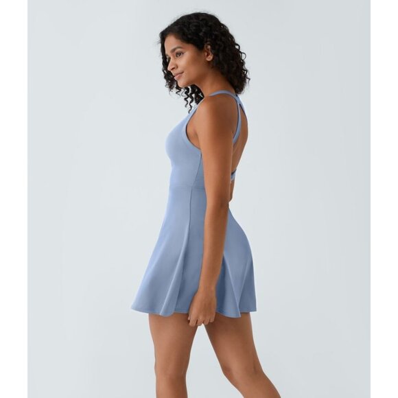 HALARA Flare Blue Dance Active Dress Size Small Long NEW NWT - Picture 3 of 6